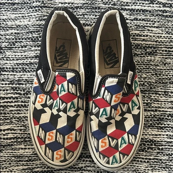Multi colored slip on vans size youth 4.5 - Picture 1 of 7